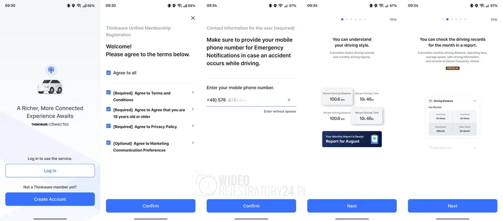 aplikacja mobilna thinkware connected